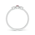 thumbnail image 2 of ANGARA Natural Classic Bezel-Set Ruby and Diamond Three Stone Ring in 14K White Gold for Women (Size-3mm) | July Birthstone, Birthday, Anniversary, Jewelry Gift for Women | Natural Ruby Ring, 2 of 7