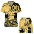 thumbnail image 5 of Bendy And The Ink Machine Women Pajamas Set Short Sleeve Sleepwear Button Down Nightwear Soft Pjs Set with Pockets, 5 of 8