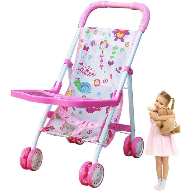 LAICAIW Baby Doll Stroller Foldable Doll Stroller Baby Doll Carriage Realistic Convertible Doll Pram Toy Baby Stroller Creative Baby Doll