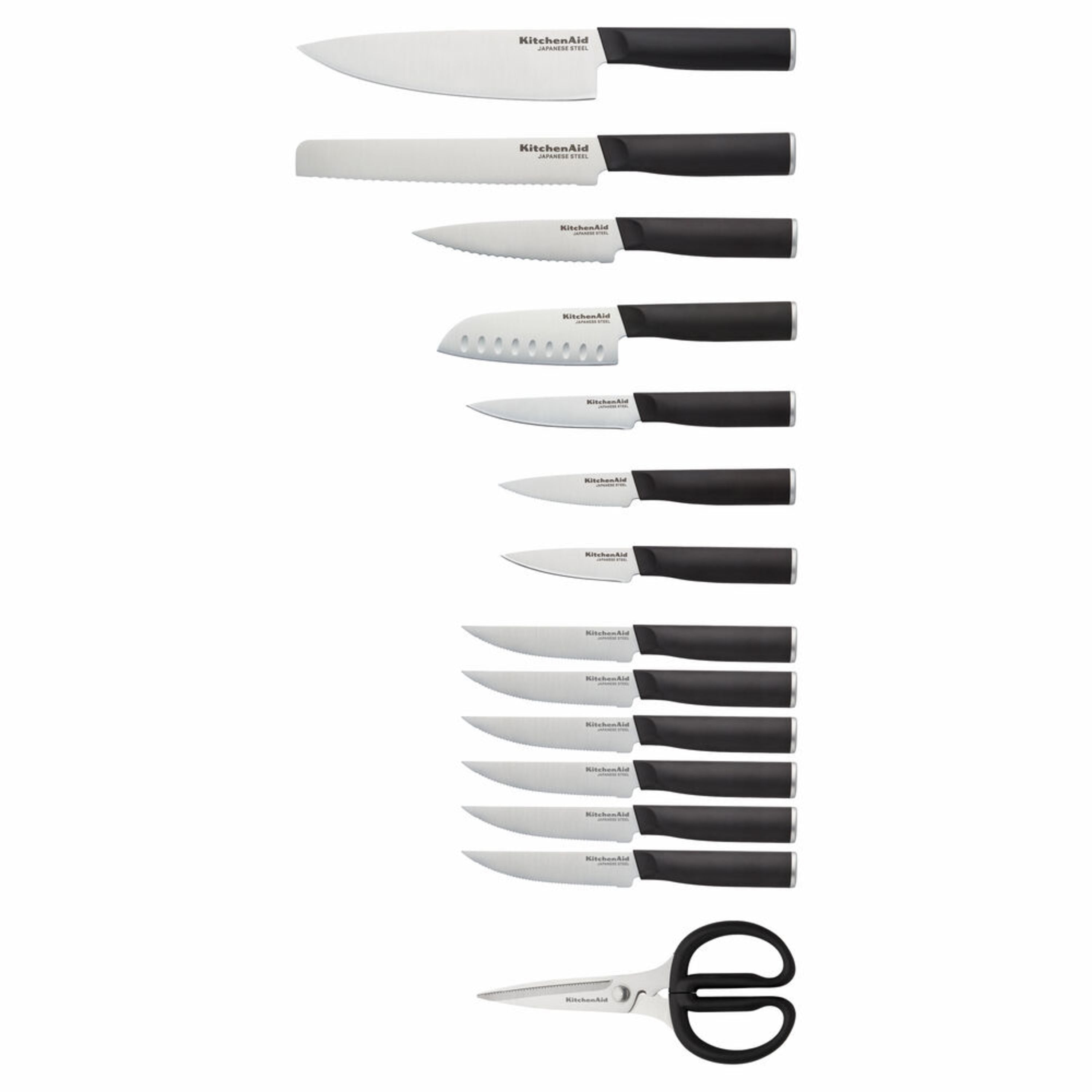 Kitchenaid Slim Black 15pc Stainless Steel Knife Block Set : Target