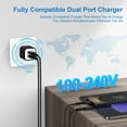 thumbnail image 3 of Type C Charger Block,2.1A 2 Port Charging Block with 2pcs 6FT USB C Cable,USB Wall Charger Adapter Plug Fast Charging Station Power Base w/Type C Charging Cable Compatible for Sumsung, Android,Black, 3 of 8