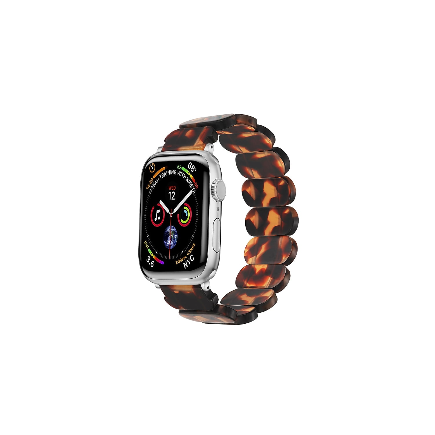 Odash WX-501-BRN45 42-44-4-49 mm Resin Band for Apple Watch Oval Version, Brown Tortoise Shell