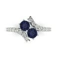 thumbnail image 2 of 1.98ct round cut blue sapphire 14k white gold Bridal Wedding Engagement Promise Anniversary Ring for Women size 7.25, 2 of 7