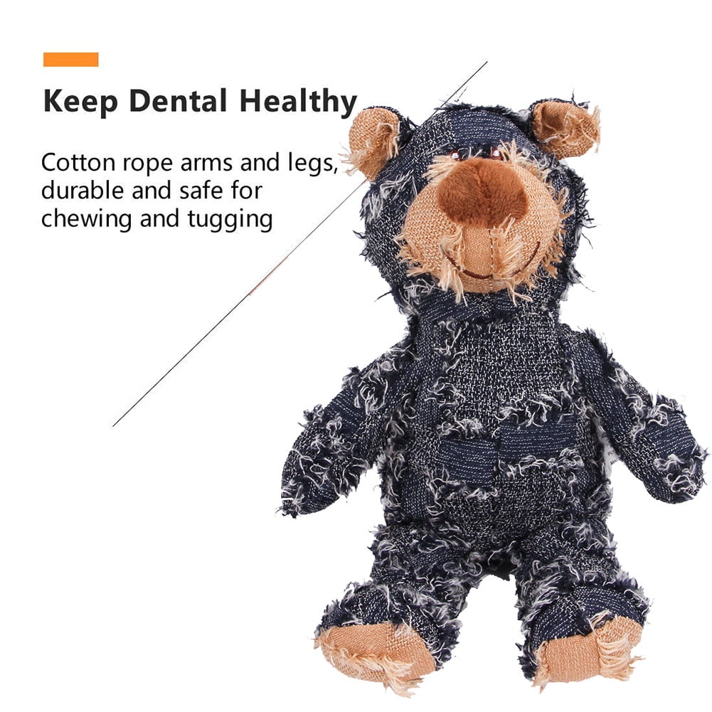 Kepooman Dog Chew Toy for Teething Chewing and Playtime, No Stuffing Plush Animal Dog Squeaky Toy, Single, Deep Blue Kepooman Dog Chew Toy for Teething Chewing and Playtime, No Stuffing Plush Animal Dog Squeaky Toy, Single, Deep Blue
