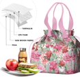 thumbnail image 4 of Pioneer Flower Floral Print Pattern Drawstring Lunch Bag Women - Drawstring Lunch Bag Insulated for Work Office - Stain-Resistant Large Lunchbags for Women with Multi-Pockets, 4 of 6