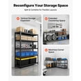 thumbnail image 4 of VEVOR Storage Shelves, 5-Tier Adjustable, 3000 lbs Capacity, Heavy Duty Garage Storage Shelving Unit, Metal Utility Rack Shelf, for Garage Workshop Warehouse Basement, 48.43" W x 20.55" D x 71.38" H, 4 of 9