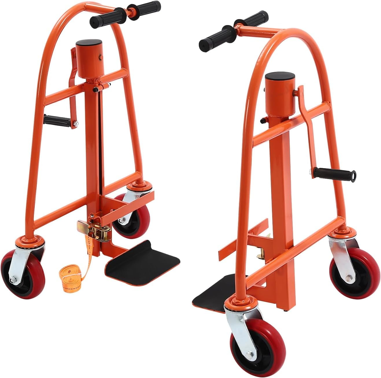 Manual Furniture Move Tool 11.8In Lift Height Moving Tool Set Furniture Crate Mover with Wheels 1300 LBS Furniture Handling Tool Height Adjustable Furniture Move Tool (Orange)