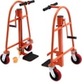 thumbnail image 5 of Manual Furniture Move Tool, 1300 lbs Capacity Heavy Duty Moving Tool Set, Crate Mover with 6 Inch PU Swivel Casters, 12-inch Lift Height Machinery Mover Pake Moving Dolly for Sofas Wardrobes (Orange), 5 of 8