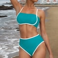 thumbnail image 5 of ChaoHeng Plus Size Swimsuit for Women Women's Push Up Bikini Set Solid Color Backless Swimsuit for Support, 5 of 8