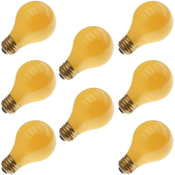 Industrial Performance 15A19/Y 220V, 15 Watt, A19, Medium Screw (E26) Base, Yellow Light Bulb (8 Bulbs)