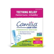 Boiron Camilia Single Liquid Dose, Homeopathic Medicines for Teething Relief, Painful Gums, Irritability, 2 x 30 Single Liquie Doses Twin Pack