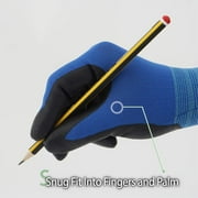 DEXFIT FN320 Blue Multipurpose Nylon Work Gloves (Firm Grip, Durable Foam, Small) - 3 Pairs