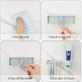 thumbnail image 3 of 5 Slots Wall Mount Toothbrush Holder with Cover, Self Adhesive Toothbrush Storage Organizer for Shower, Toothbrush Hanger with Automatic Toothpaste Squeezer Dispenser (5Colors), 3 of 12