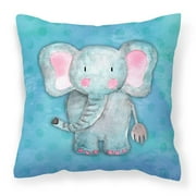 Carolines Treasures BB7372PW1818 Blue Elepant Watercolor Fabric Decorative Pillow