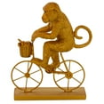 thumbnail image 5 of 7" x 9" Gold Polystone Monkey Sculpture with Bicycle, by DecMode, 5 of 8