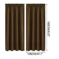 thumbnail image 3 of Bfogop Simple Style in Solid Ccolor Blackout Curtains for Bedroom Thermal Insulated Window Curtain Panels Energy Saving Rod-Through Curtains for Living Room 41*63in,Brown, 3 of 3