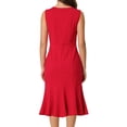 thumbnail image 3 of INSPIRE CHIC Women's Sleeveless Dress V Neck Elegant Work Fishtail Dresses, 3 of 6