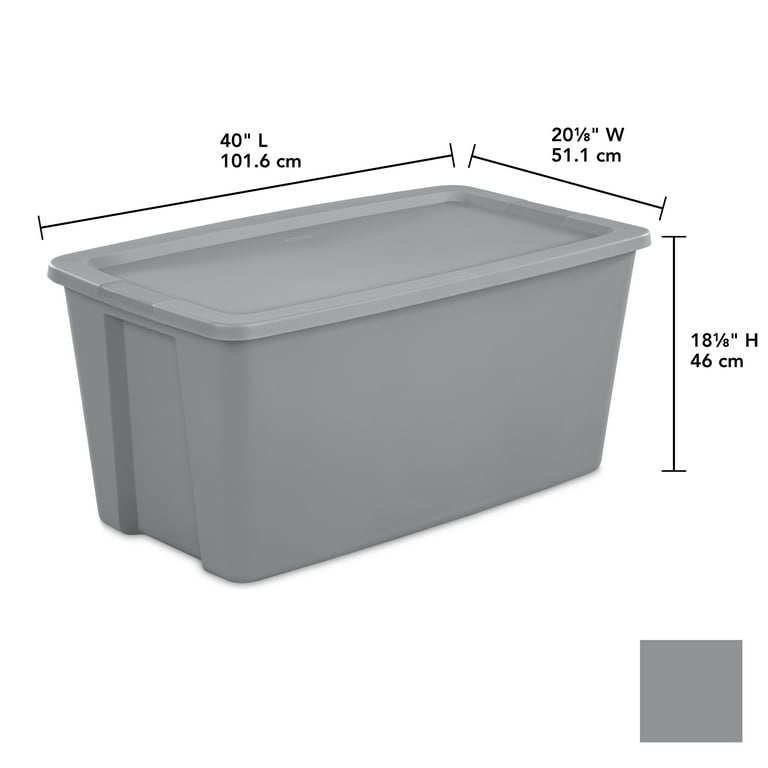 Sterilite 50 Gallon Tote Box Plastic, Gray, Set of 4 - Walmart.com