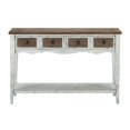 thumbnail image 1 of Home Fare Two Drawer Wood Console Table in Antique White & Brown, 1 of 8
