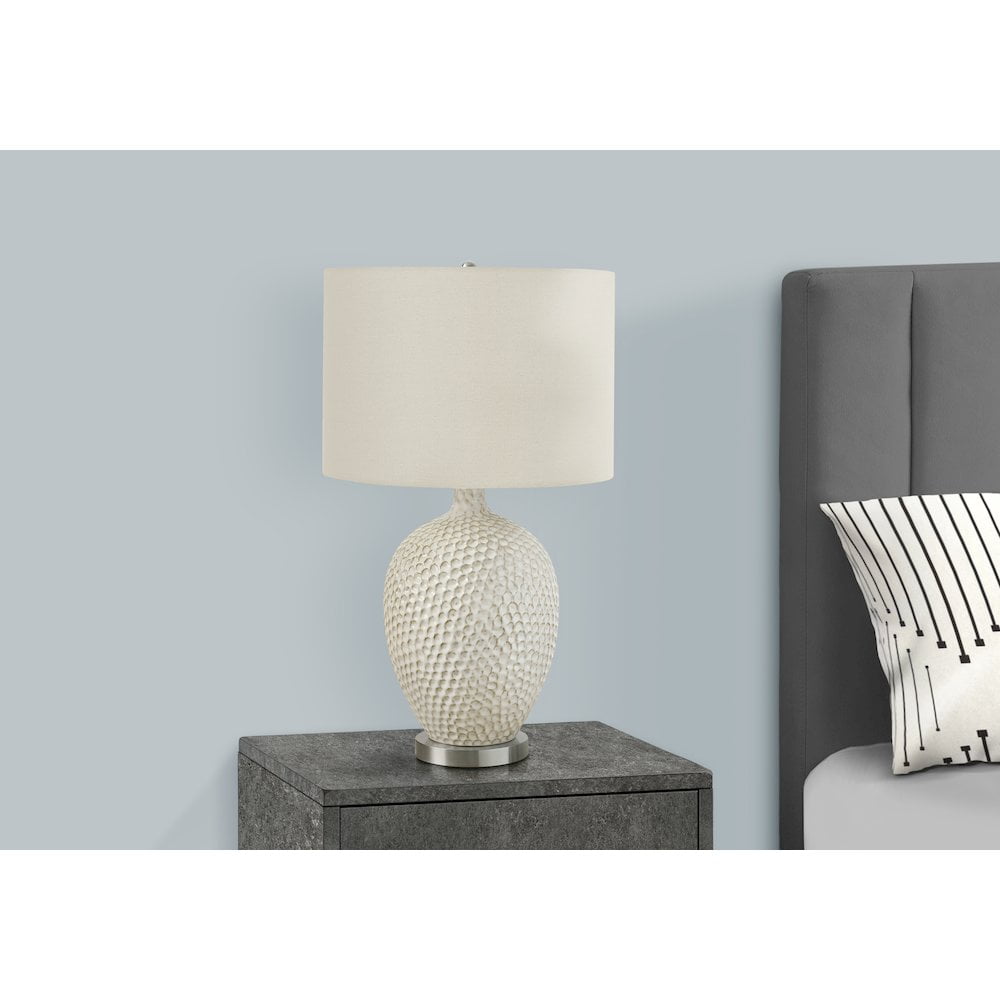 Lighting, 28"H, Table Lamp, Cream Ceramic, Ivory / Cream Shade, Contemporary