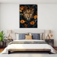 thumbnail image 3 of Mudket Leopard Floral Framed Canvas Wall Art, Jungle Botanical Animal Print Decor for Living Room, Bedroom, Kitchen, Ready to Hang - 12"L x 8"W, 3 of 7