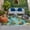 Blue, Orange, Green, variant on Golden White Fish Outdoor Rug for Patio/Deck/Porch, Non-Slip Large Area Rug 4 x 6 Ft, Summer Pond Botanical Lucky Indoor Outdoor Rugs Washable Area Rugs, Reversible Camping Rug Carpet Runner