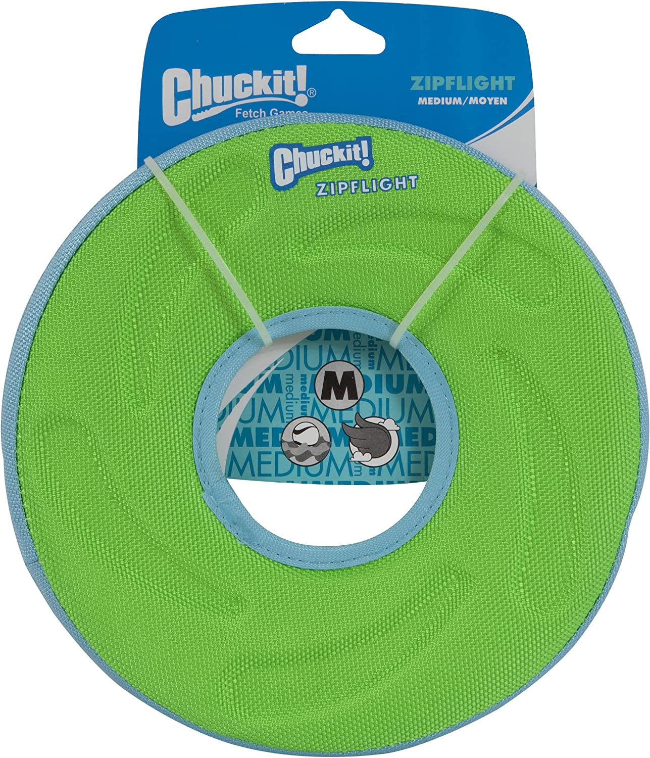 Chuckit! ZIP FLIGHT AMPHIBIOUS FLYING RING FLOATS Fetch Toy Medium - Pack of 4