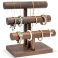 thumbnail image 1 of Soporte para pulseras ProCase de madera de 3 niveles, color marrón, 1 of 8