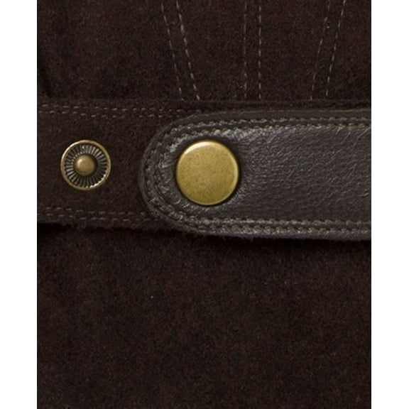 Isotoner Signature Men's Flannel & Leather Glove Brown Size X-Large
