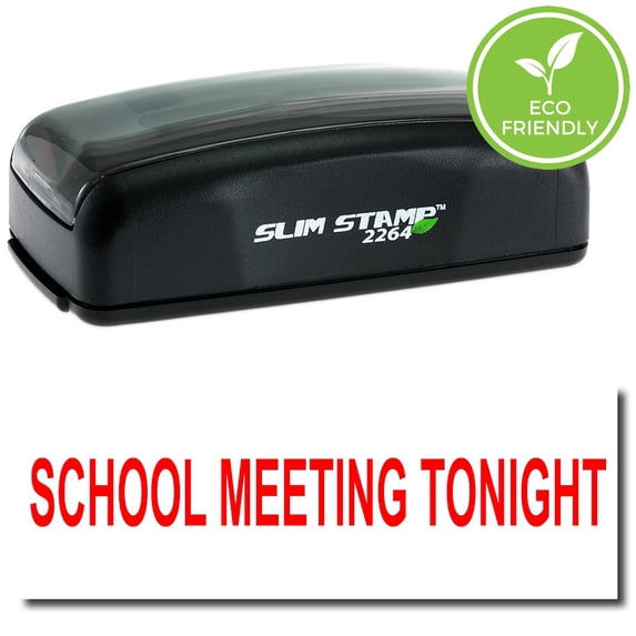 Large Pre-Inked School Meeting Tonight Stamp with Red Ink