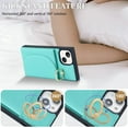 thumbnail image 3 of for iPhone 8 Case with Card Holder and Ring,for iPhone 8 Wallet Case for Women,Ring Stand,Magnetic Closure Phone Cases for for iPhone 7/8/SE 2020/SE 2022(Green), 3 of 13