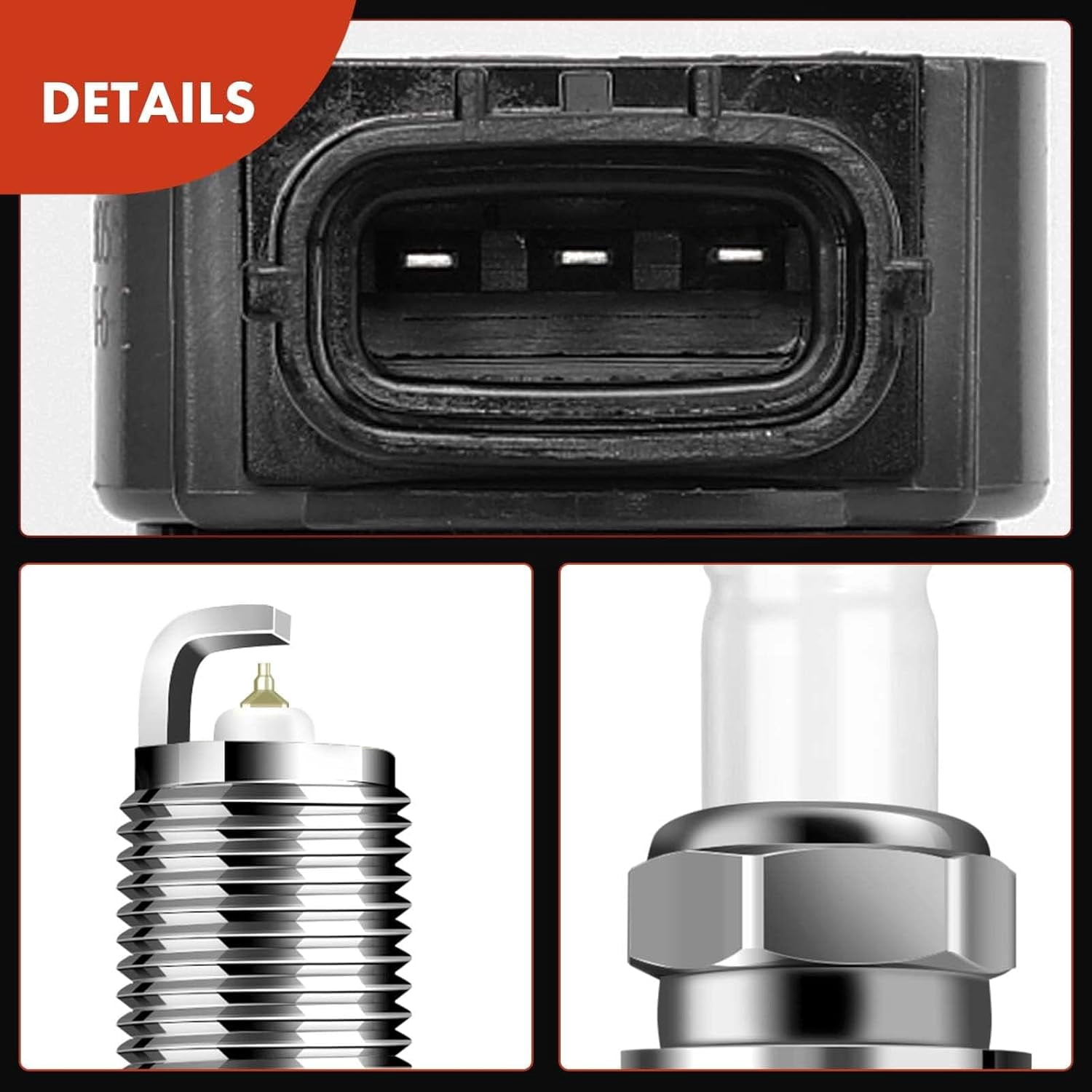 A-Premium Set of 6 Ignition Coil Pack and Iridium Spark Plugs Compatible with Mitsubishi Outlander 2007-2013 3.0L, Replace# 1832A025