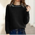 thumbnail image 2 of MESSUEN Baggy Sweater Long Sleeve Sweaters for Women Long Sleeve Undershirt for Women Womens Sweater Sweaters Women Sweater Top Black 2XL, 2 of 4