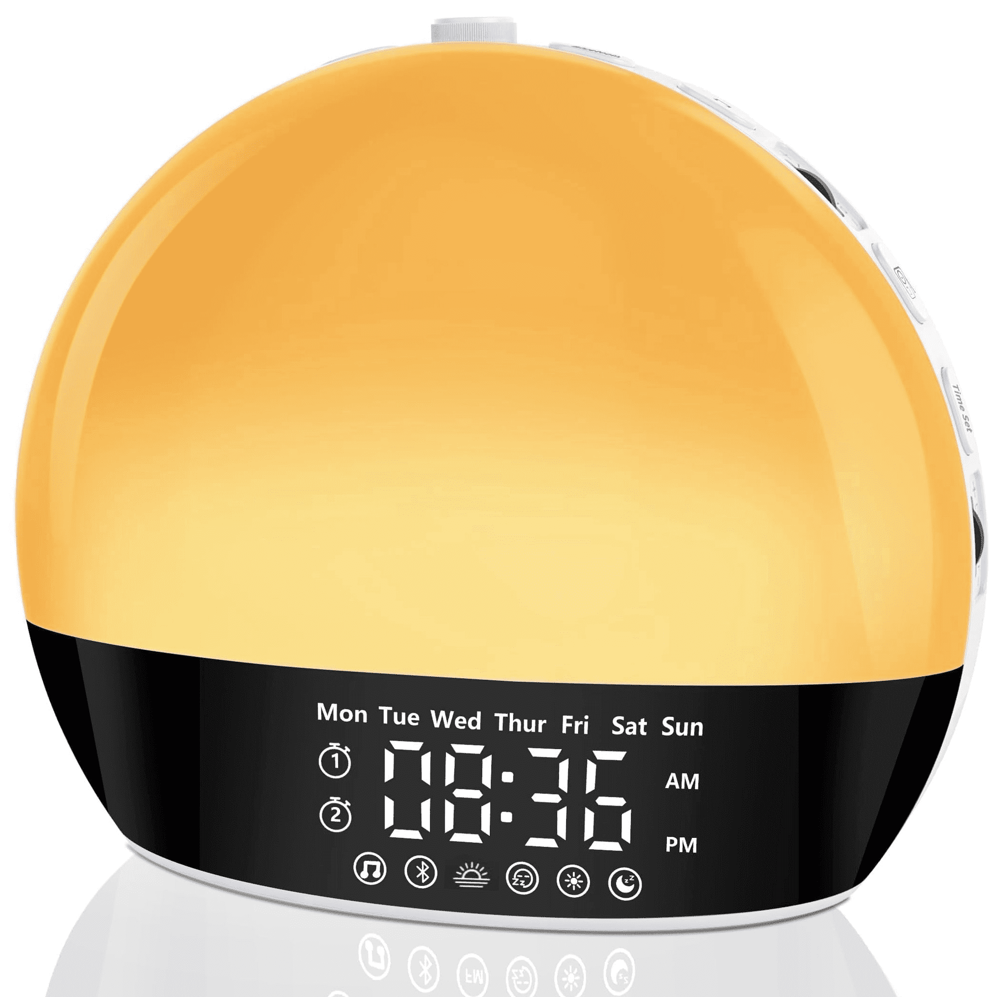 Sunrise Alarm Clock Sound Machine, Wake Up Light with Sunset Simulation, Dimmable Clock for