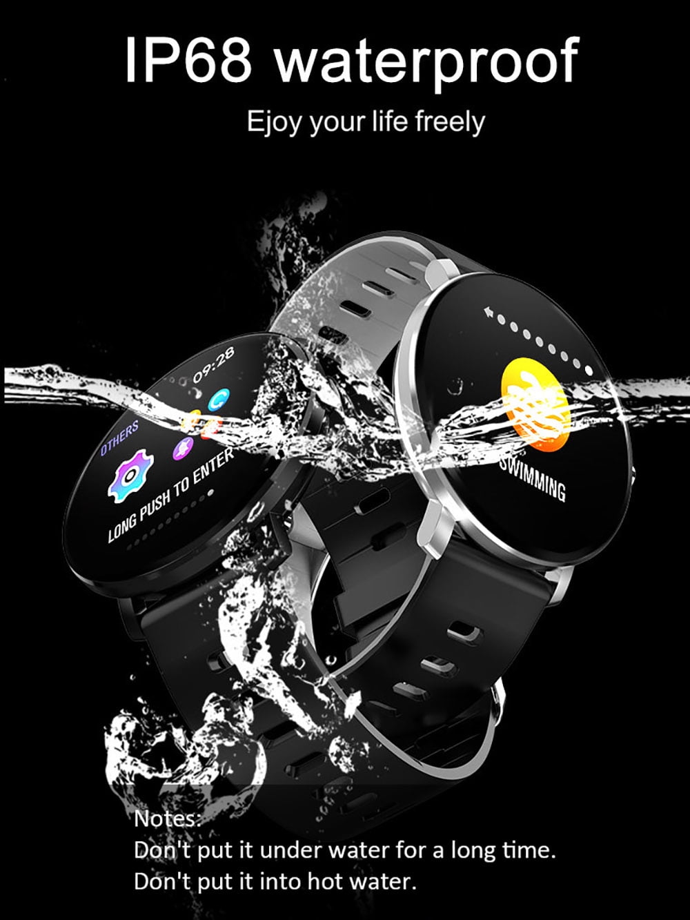SENBONO K9 Smart Watch 1.30-Inch IPS Display IP68 Waterproof BT4.0 Fitness  Timer Pedometer Calorie Distance Heart Rate Blood Pressure Blood Oxygen  Sleep Monitoring Stopwatch Multi-Sport Mode | Walmart Canada