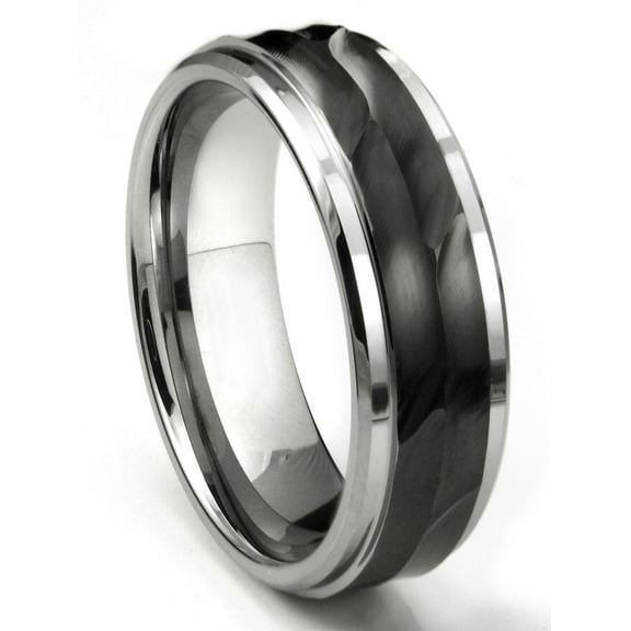 Titanium Kay Tungsten Carbide 8MM Wave Finish Comfort Fit Mens Wedding Band Ring Sz 10.0