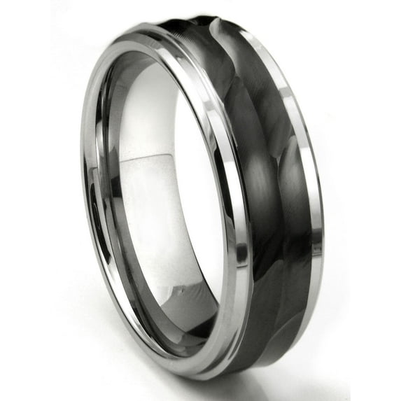 Titanium Kay Tungsten Carbide 8MM Wave Finish Comfort Fit Mens Wedding Band Ring Sz 7.5
