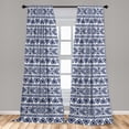 thumbnail image 2 of Aztec Boho Window Curtains, Ethnic Design Geometric Triangle Shapes With Chevron Ornament Print, Lightweight Decor 2-Panel Set with Rod Pocket, Pair of - 28"x84", White and Dark Lavender, by Ambesonne, 2 of 3