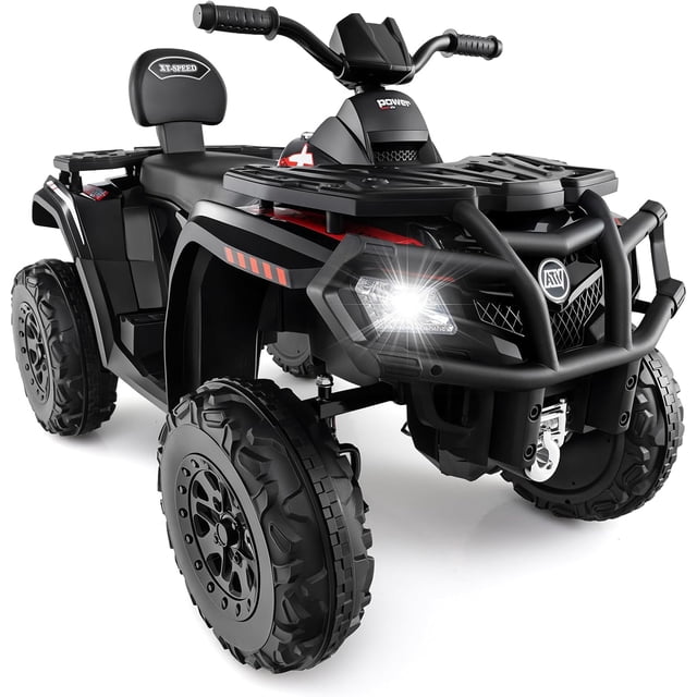 OLAKIDS 2 Seater 24V Ride on Car, 4WD Kids ATV Quad with Remote Control, LED Lights, Power Display, Bluetooth, Spring Suspension, Electric 4 Wheeler for Boys Girls Aged 3+ Years