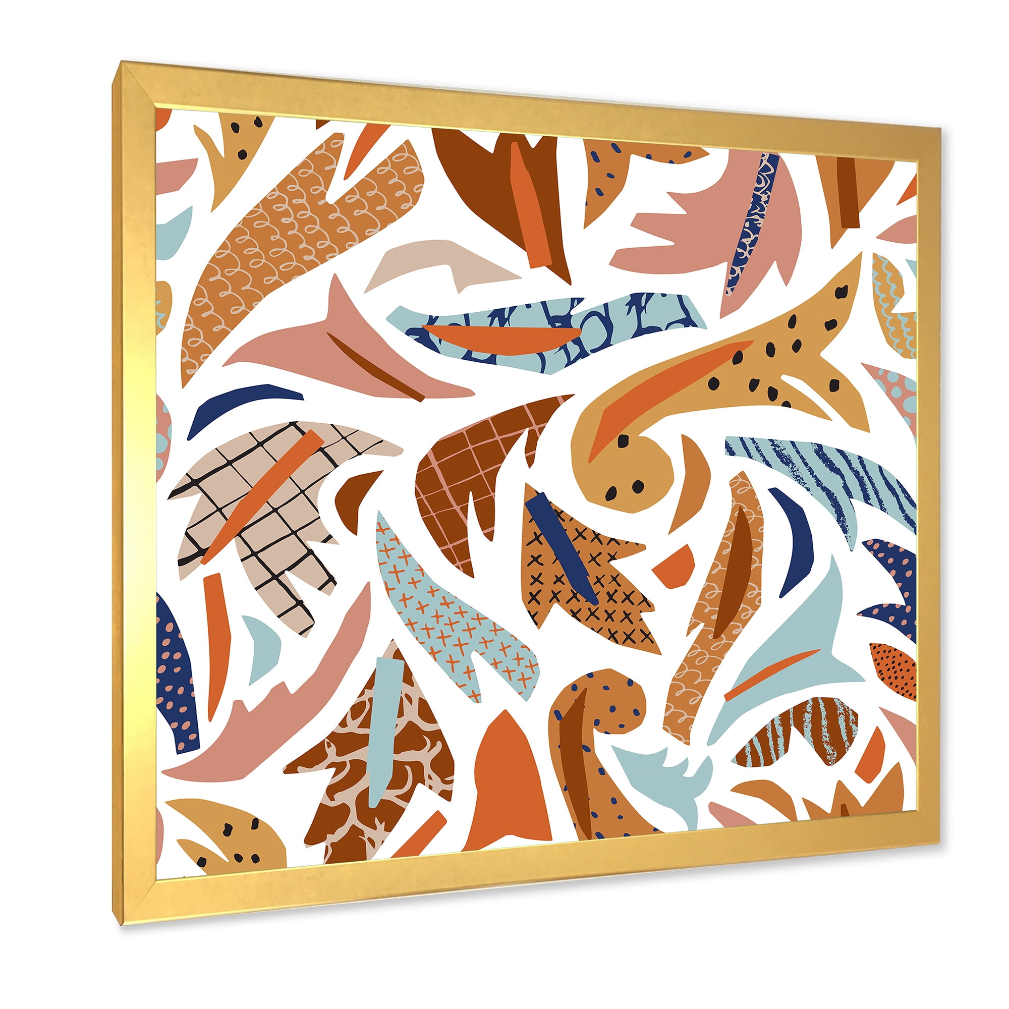 Designart 'Baroque Inspired Stylized Doodles Shapes' Bohemian & Eclectic Framed Art Print