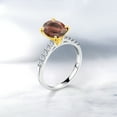 thumbnail image 4 of Gem Stone King 1.70 Ct Red Tiger Eye E-F Lab Grown Diamond 925 Silver and 10K Yellow Gold Ring (Size 7), 4 of 4