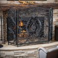 thumbnail image 4 of Christopher Knight Home Écran de Cheminée Waterbury, Fleur Argentée sur Noir, 4 of 10