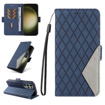 Mantto Slim Wallet Phone Case for Samsung Galaxy S23 Ultra 6.8",for Women Men,Durable PU Leather Magnetic Folio Flip Holder ID Credit Card Slots Shockproof Phone Case with Hand Strap,Blue