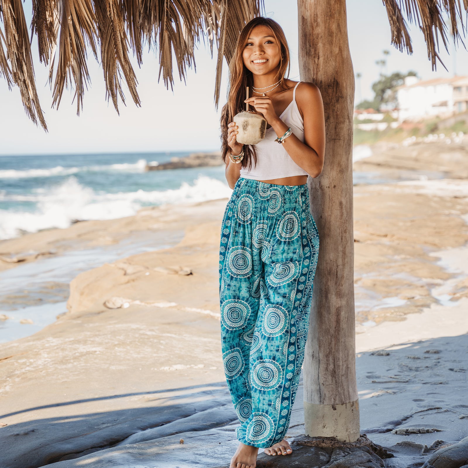 Lotus and Luna Harem Pants Thai Pants for Women Perfect for Beach & Lounge,  Madagascar Harem Pants S/M 