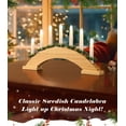 Lewondr Christmas Swedish Candelabra, 7 Taper Flameless Candles with