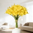 thumbnail image 4 of Artificial White Calla Lily Flowers 13" Realistic PU Petals for Wedding Bouquet Table Centerpiece Includes 12 Stems (Yellow), 4 of 5