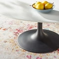 thumbnail image 4 of Contemporary Modern Urban Designer Living Room Lounge Club Lobby Oval Coffee Table, Wood Metal Steel, Black White, 4 of 4