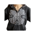 thumbnail image 3 of hirigin Women's Hooded Coat, Skull Printed Long Sleeve Zip-Up Pockets Loose Fit Outerwear, Casual Street Style Tops, 3 of 5