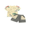 thumbnail image 1 of Boy T-shirt Set  Neck Printed T-shirt Lace Up Short Pants, 1 of 6