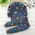 thumbnail image 3 of Autumn Spring Baby Boys Girls Sweatsuit Pajamas Set Long Sleeve Pullover Sweatshirt+Pants Cartoon Dinosaur Loungewear, 3 of 4